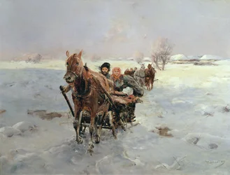 Sleighs in a Winter Landscape